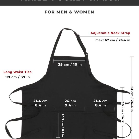 Unisex Three Pocket Apron - Picture 6 of 6